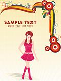 a young beautiful fashion girl with place for text, vector