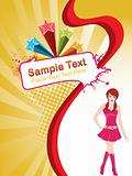 a young beautiful modern girl with place for text, vector