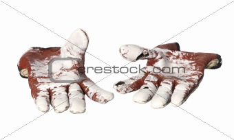 Pair of broken Protective gloves