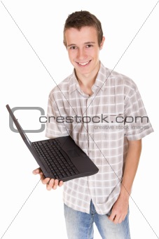 teen with laptop