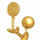 Gold Euro Coin Key