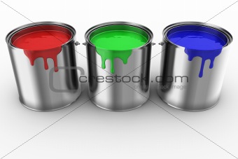 3 paint cans