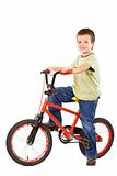 Happy boy and his beloved bike