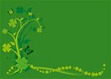 St. Patrick's Day Floral Background with swirls