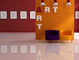 colored modern art gallery