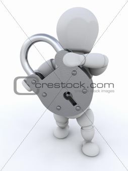 Person holding padlock