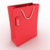 red sale shopping bag