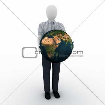 human holding the world