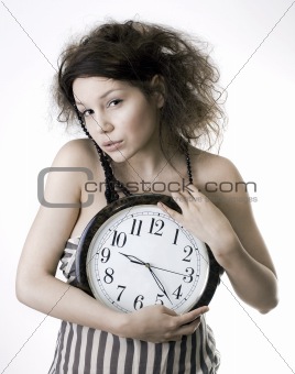 woman & clocks