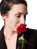 Woman and a red rose