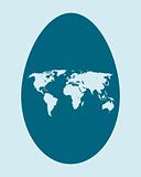 Symbolic illustration of all continents in an egg during eastern