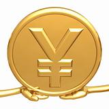 Holding Gold Yen Coin