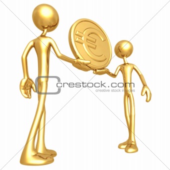 Holding Gold Euro Coin