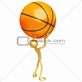 Holding Giant Basketball