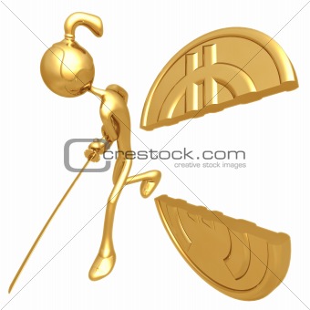 Samurai Slashing Gold Euro Coin
