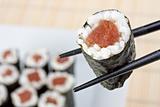 raw tunafish sushi