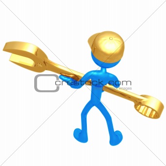 Mechanic Holding Wrench