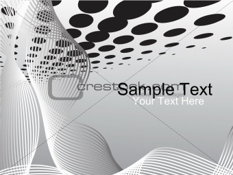 waves halftone and sample text, texture