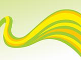 vector waves in green, yellow, orange background