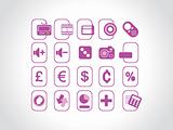 web icons, purple stamp series