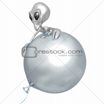 Alien On Balloon