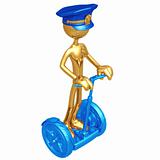 Golden Police Officer On Electric Scooter
