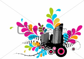 Abstract illustration with city.