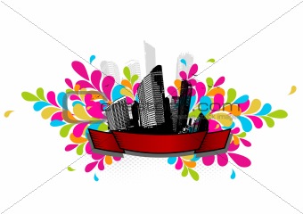 Abstract illustration with city.