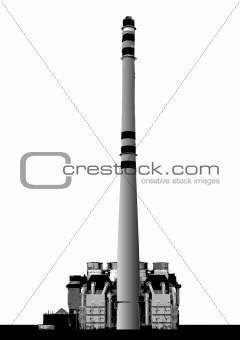 Factory with chimney. Vector