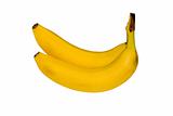 Two bananas isolated over white