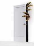 Monster opening a door