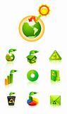 Green recycle vector icon illustration global warming