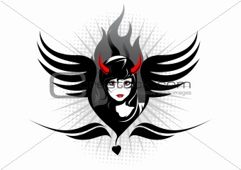 Girl devil vector illustration