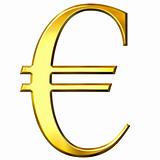 3D Golden Euro Symbol