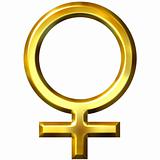 3D Golden Female Symbol 