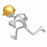 Construction Worker Running