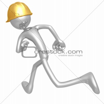 Construction Worker Running
