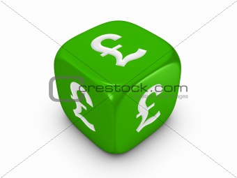 green dice with pound sign
