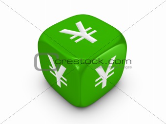 green dice with yen sign