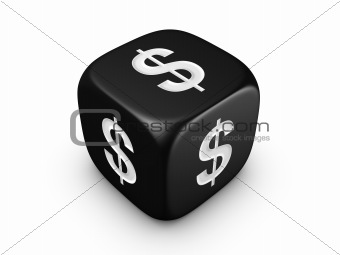 black dice with dollar sign