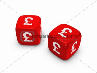 pair of red dice with pound sign