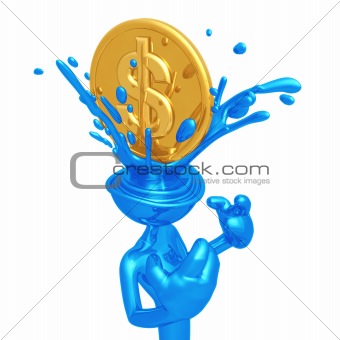 Dollar Coin Splashing Head