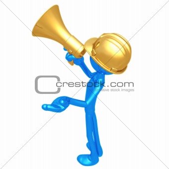 Construction Worker With Megaphone