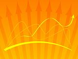 Orange vector background with a graph