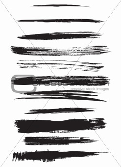 Vector outline traces of customizable paint brushes