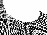 abstract halftone wave in black and white with room to add your 