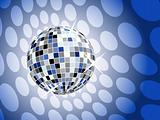 disco ball on blue background