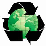 Planet Earth with Recycle Symbol