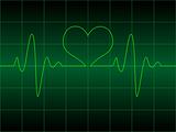 Heart cardiogram with heart on it