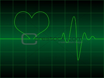 Heart cardiogram with heart on it
